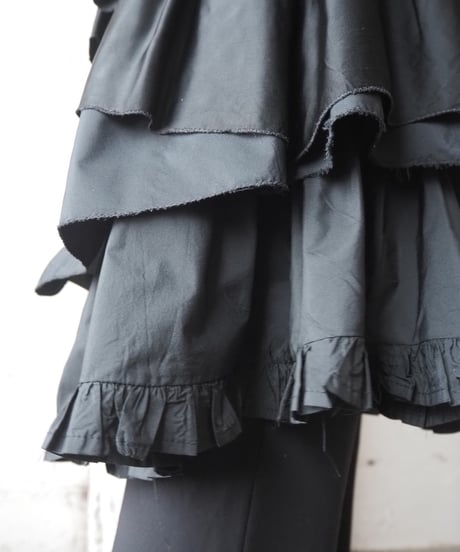 Satin Volume Tiered Skirt BK