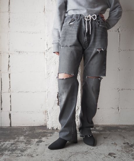 REMAKE Levi's 505 Crashed Draw String Denim GR