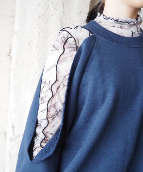 Remake Cut Out Shoulder Short Sweat NV
