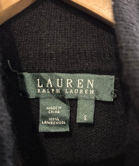LAUREN Embrem Button Wool Knit BK