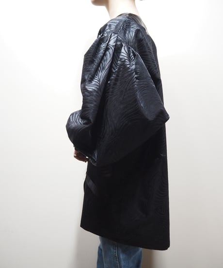 Flockey Pattern Satin Jacket BK