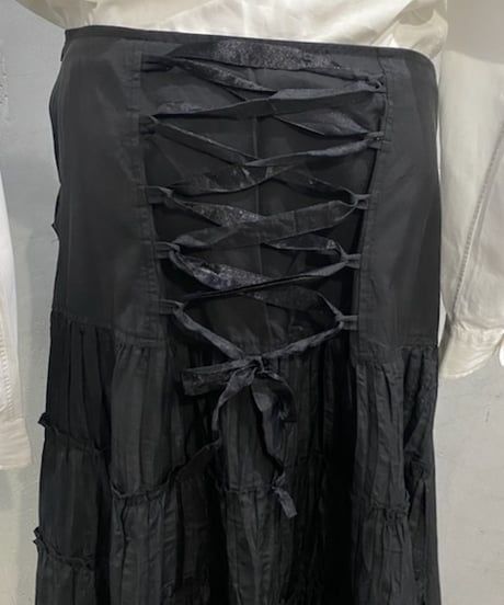 Belted Tiered Design Skirt BK