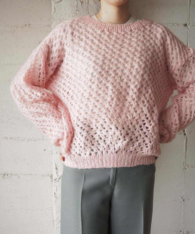 Lowgauge Mohair Knit 完売！コーラルピンク-