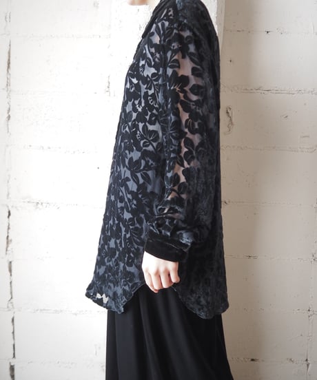 Opal Velour Sheer Shirt BK