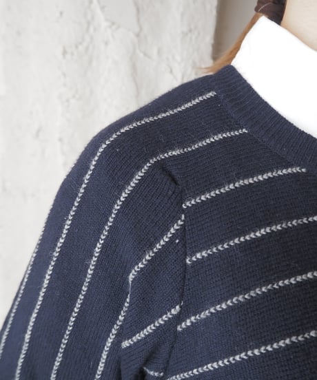 COMME des GARÇONS Stripe Square Hem Knit NVGR