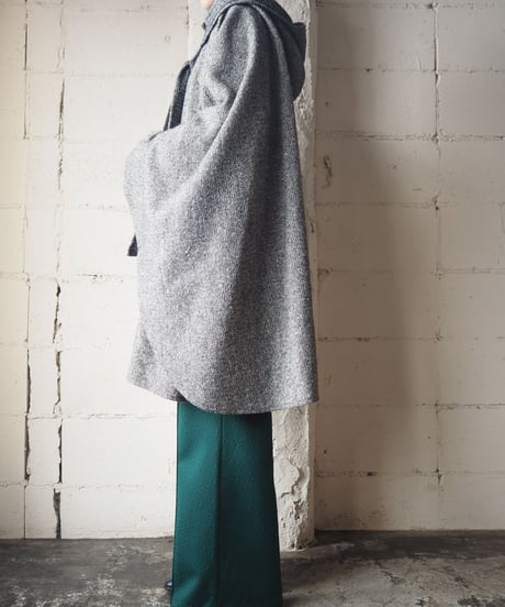 Tweed Cape Coat Removable Hood BKWH