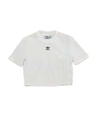 adidas Mock Neck Rib Cropped Tee WH