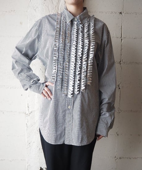 ORFEO MIX Frilled Shirt BKWH