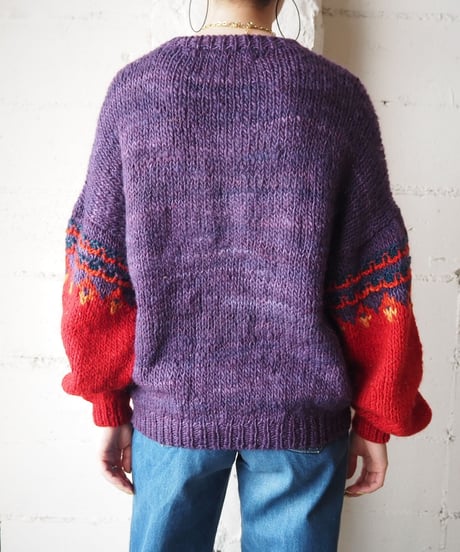 Volume Sleeve Pattern Knit PURRE