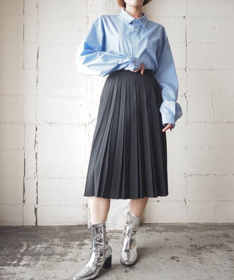 Irregular Pleated Mini Skirt BK