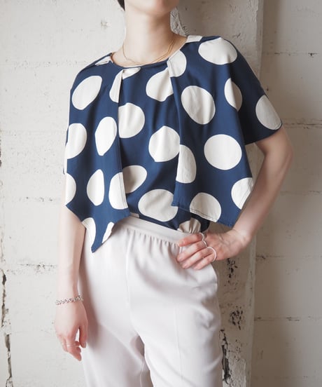 1980's IS ISSEY MIYAKE Polka Dot Layered Sleeve Cutsewn NVWH