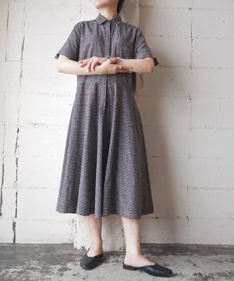 Max Mara Dot Pattern Dress BR BK WH
