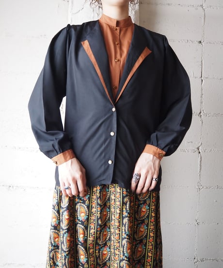 Layered Design Bicolor Blouse BKBR