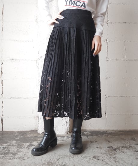 KENZO Lace Pleated Skirt BK