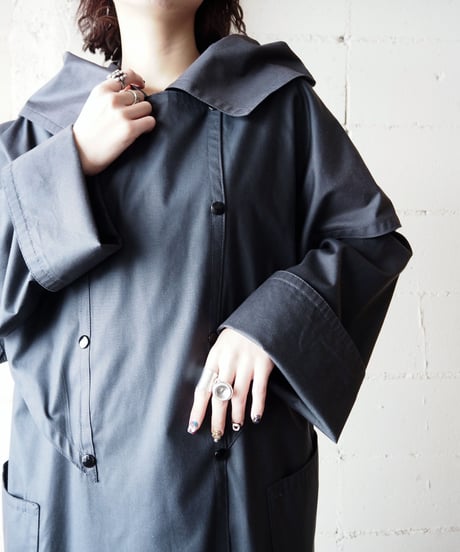 Hooded Cape Coat BK