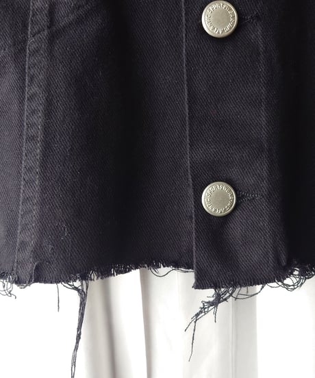 Cutoff Denim Short Vest BK