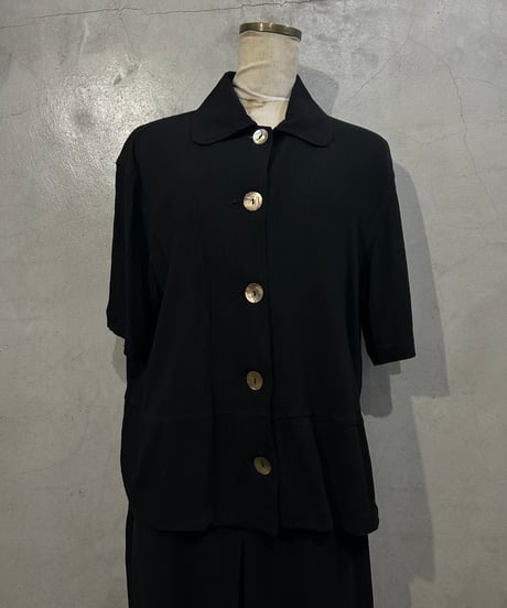CLIO Short Sleeve Shell Button Shirt BK