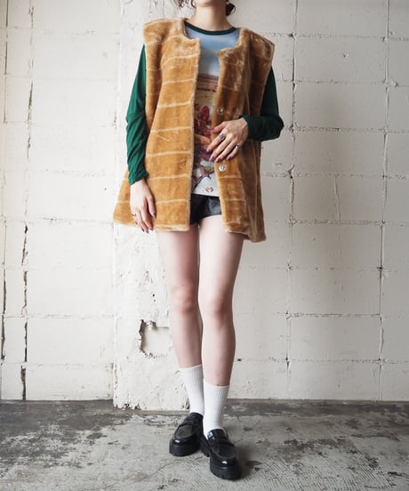 Fake Fur Snap Button Vest BE