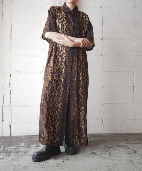 Leopard Pattern Shirt Dress BR