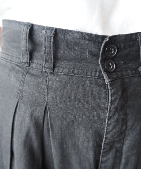 Linen Tuck Pants BK