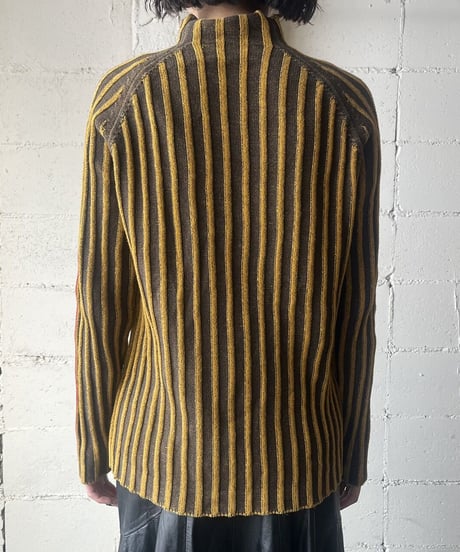 Tricolor Bottleneck Rib Knit BRYERE