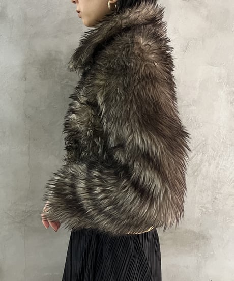 Snap Button Fake Fur Collar IVGR