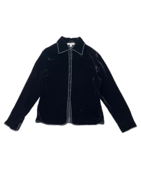 Velour China Button Shirt BK