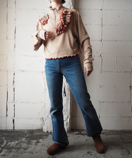 REMAKE Mellow Stitch Frill Half Zip BE RE