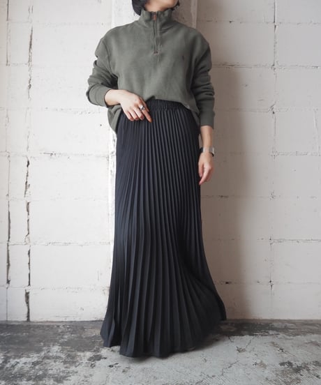 Accordion Pleated Long Skirt BK