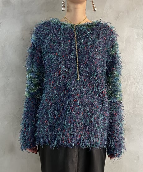 Mix Color Shaggy Knit BLPUR