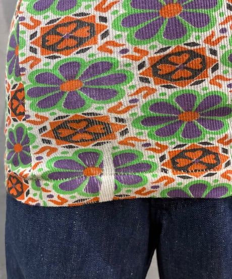Flower Pattern Cotton Tops ORPURGN