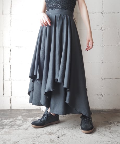 Hem Design Long Skirt BK