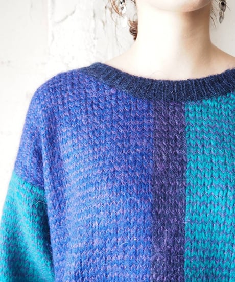 Panel Pattern Mohair Knit BL