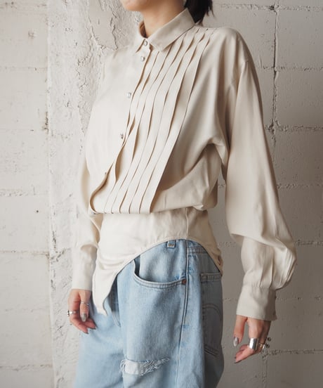 Pleated Bodice Bodysuit Shirt LBE