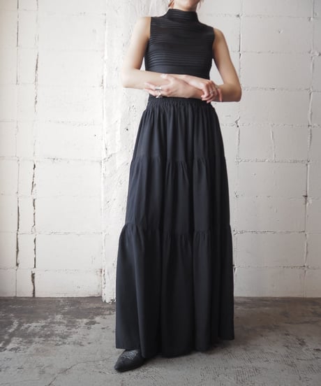 Tiered Long Easy Skirt BK