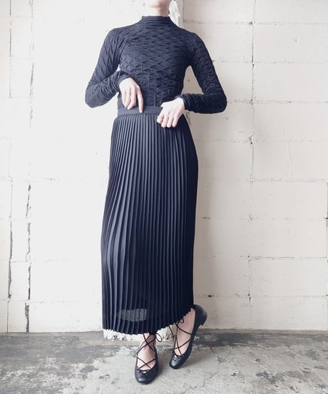 Accordion Pleated Skirt BK