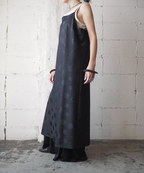 Shadow Flower Pattern Camisole Dress BK