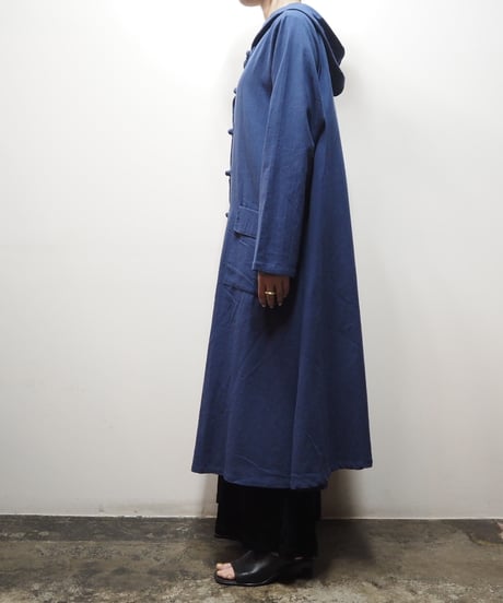 China Button Hooded Coat BL