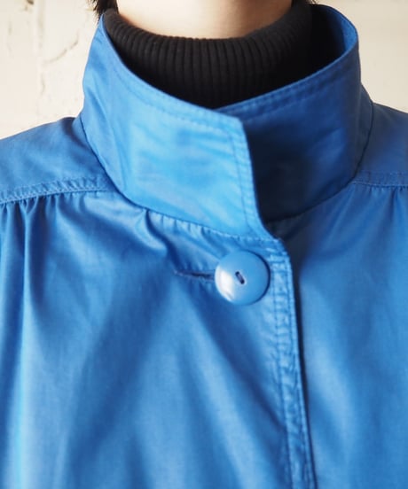 Stand Collar Dropped Shoulder Coat BL