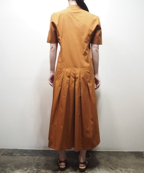 Open Collar Pleated Dress OR