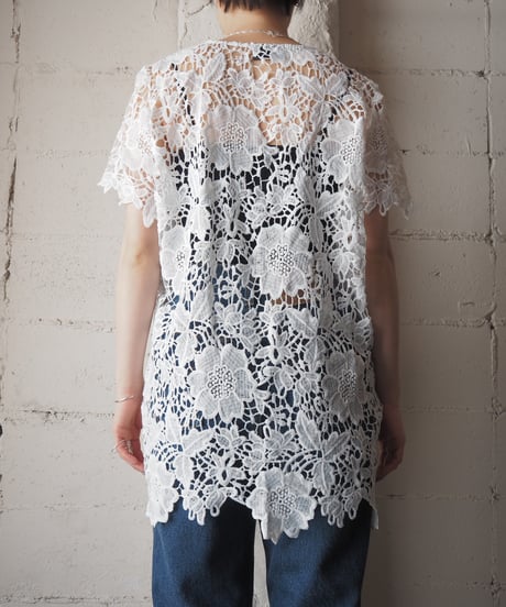 All Over Lace Short Sleeve Tops WH