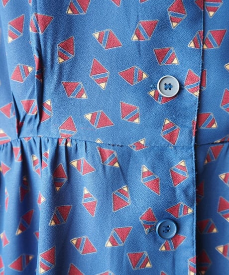 1980's Small Pattern Dress BLRE