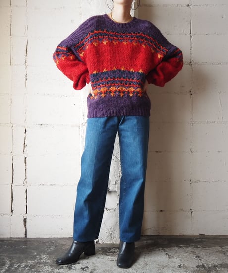 Volume Sleeve Pattern Knit PURRE