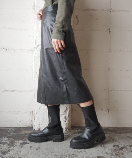 Leather Tight Skirt BK