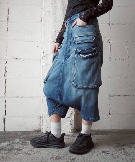 Big Pocket Denim Sarouel Pants BL