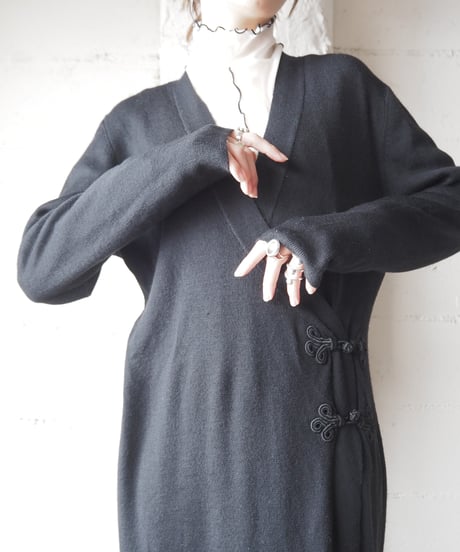 China Button Knit Gown BK