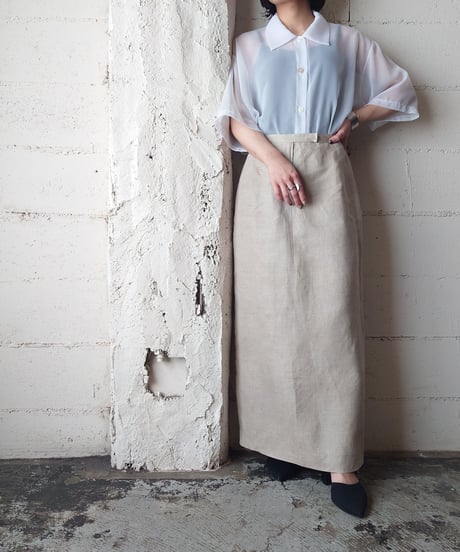 Linen Tight Long Skirt BE