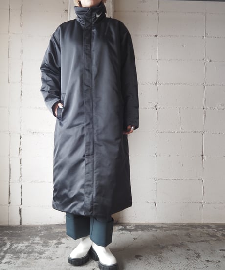 NIKE Stand Collar Long Padded Coat BK