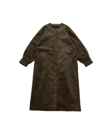 Collarless Fake Suede Coat BR
