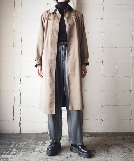 Round Collar Bicolor Coat BR BK